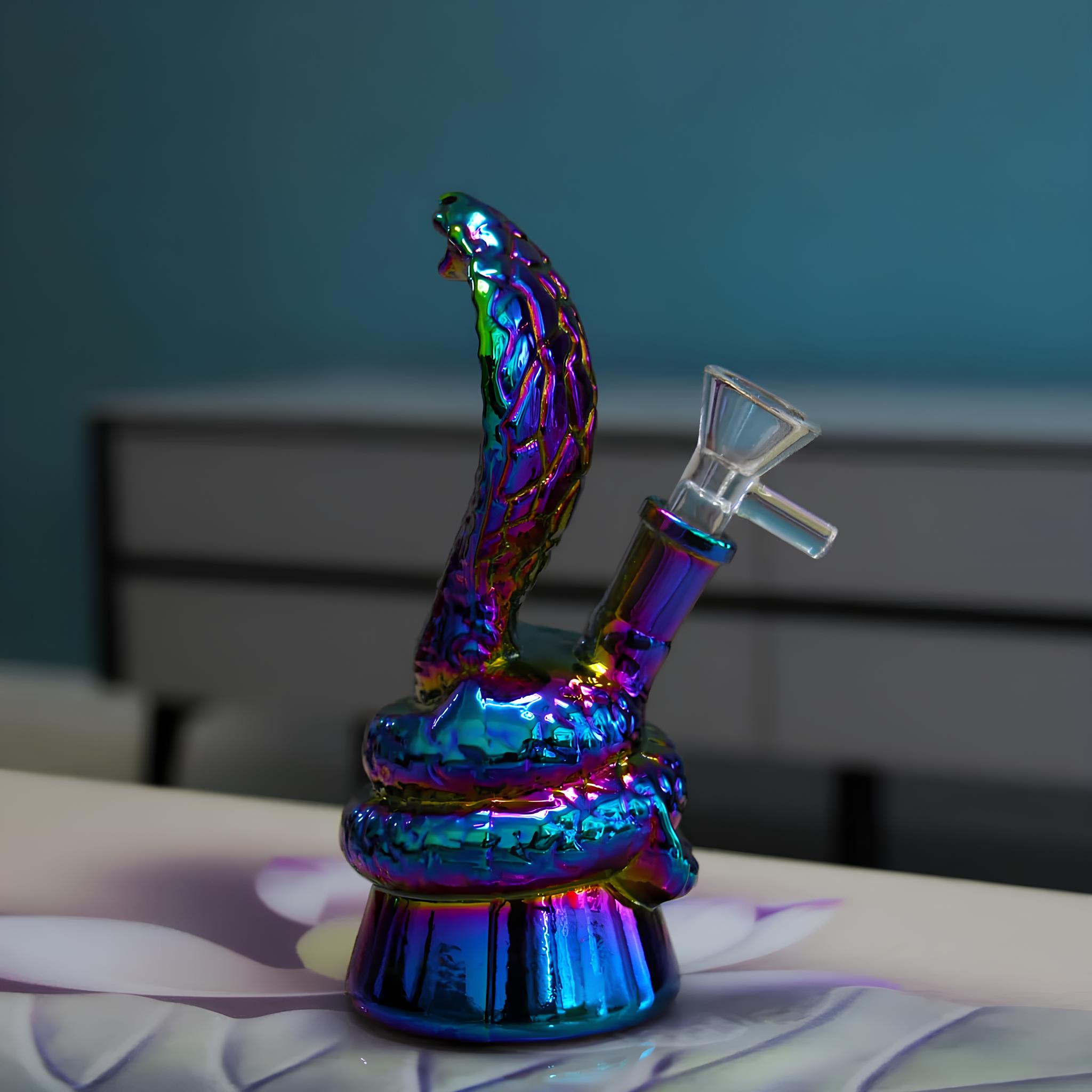 Holographic Cobra Glass Sculpture