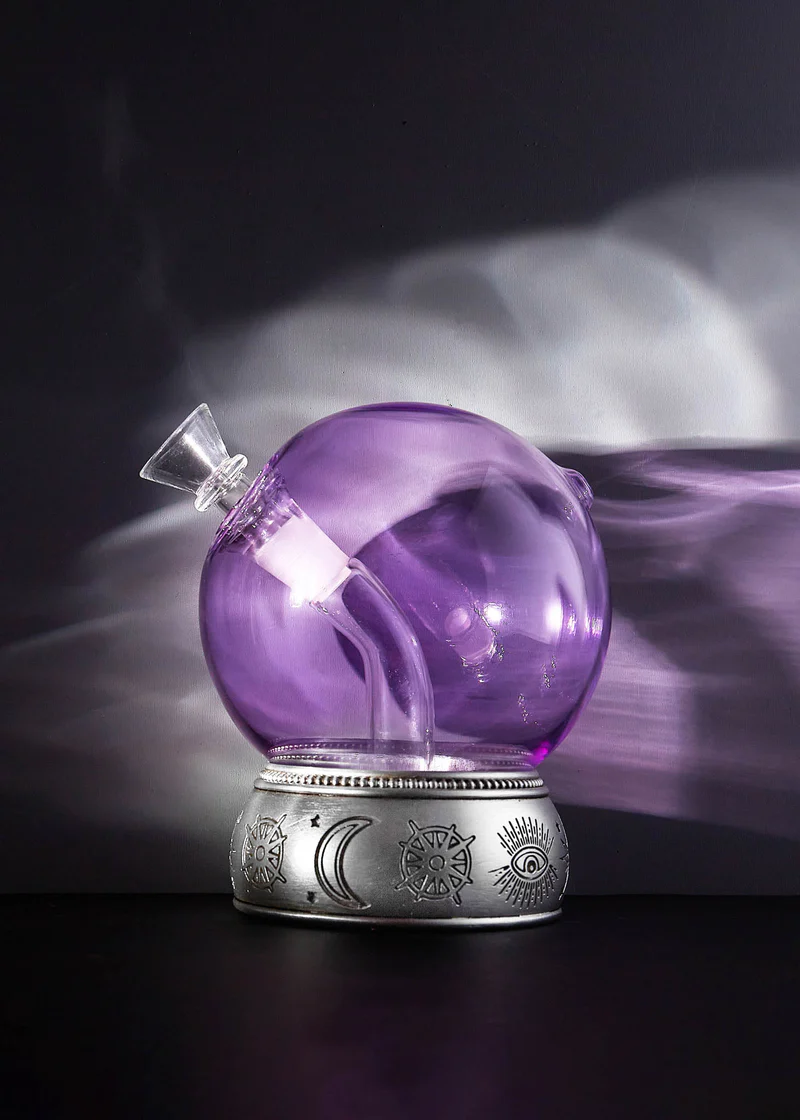 Purple Crystal Ball Glass