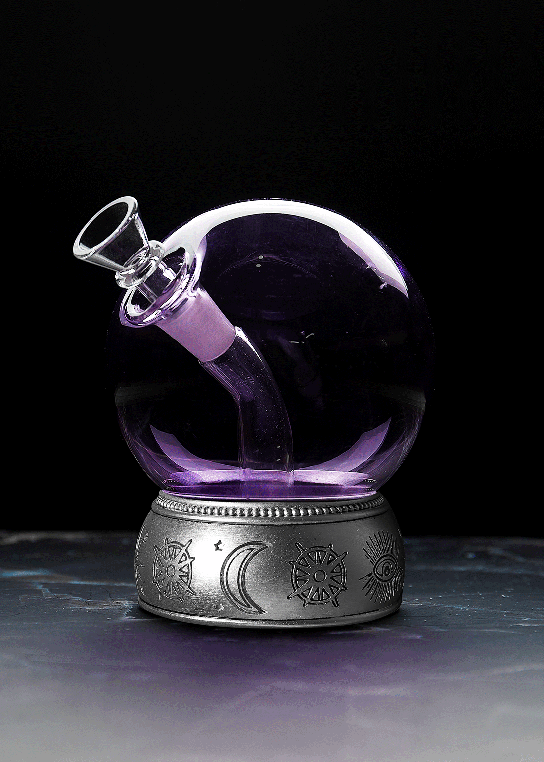 Purple Crystal Ball Glass