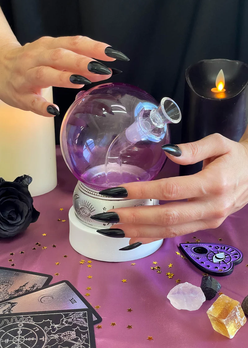 Purple Crystal Ball Glass
