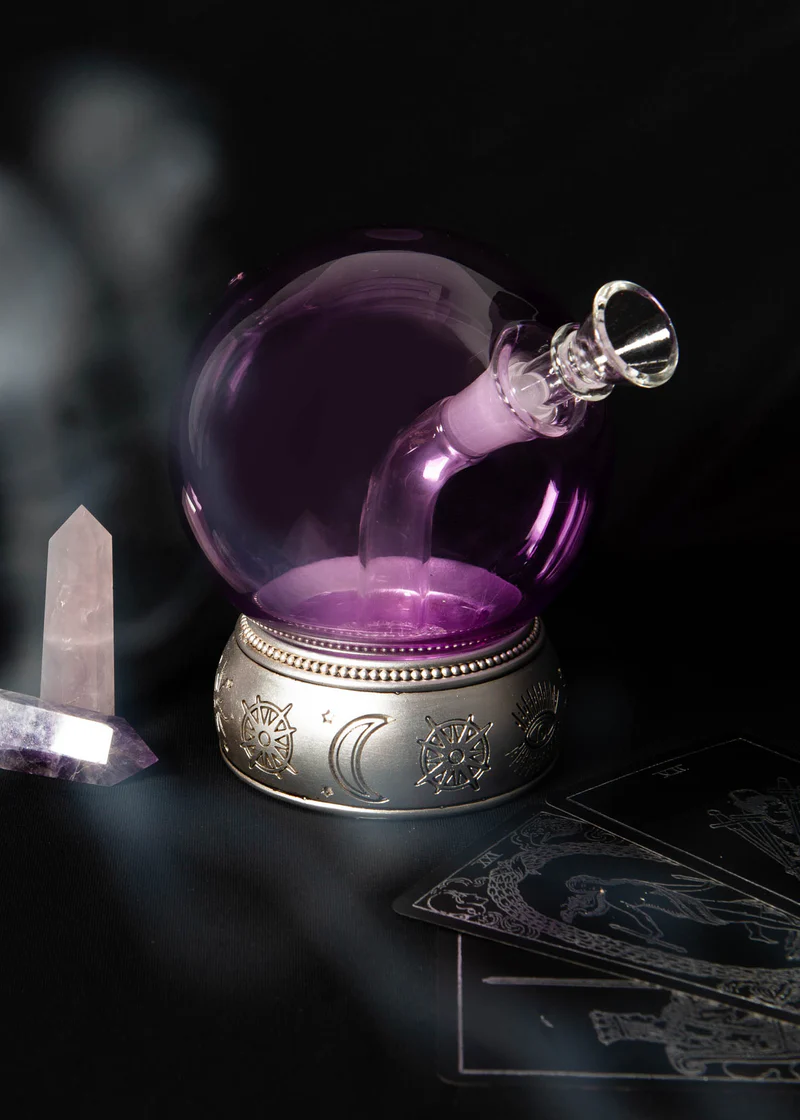 Purple Crystal Ball Glass