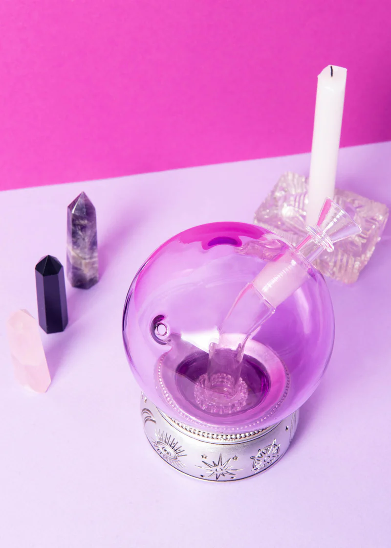 Purple Crystal Ball Glass
