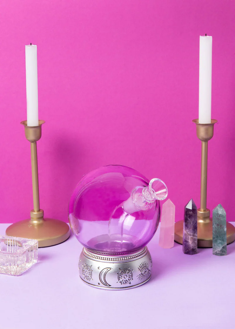 Purple Crystal Ball Glass