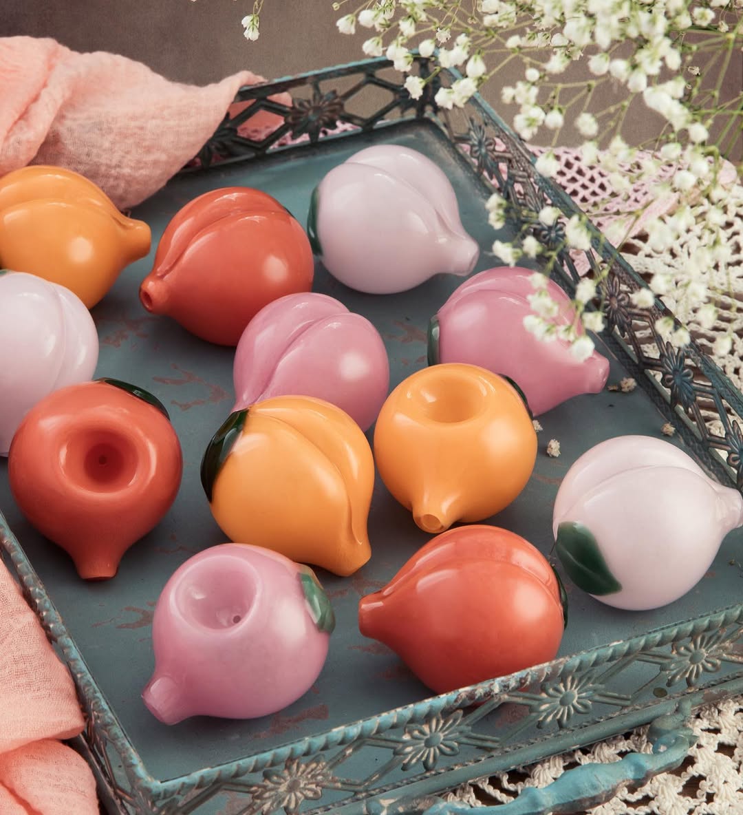 Delicious Peach Glass Handle