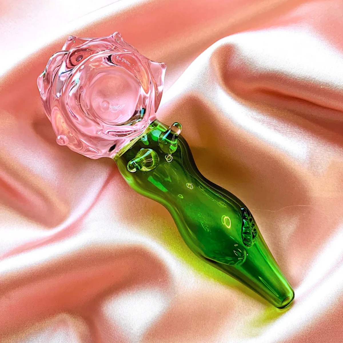 Romantic Rose Glass Handle