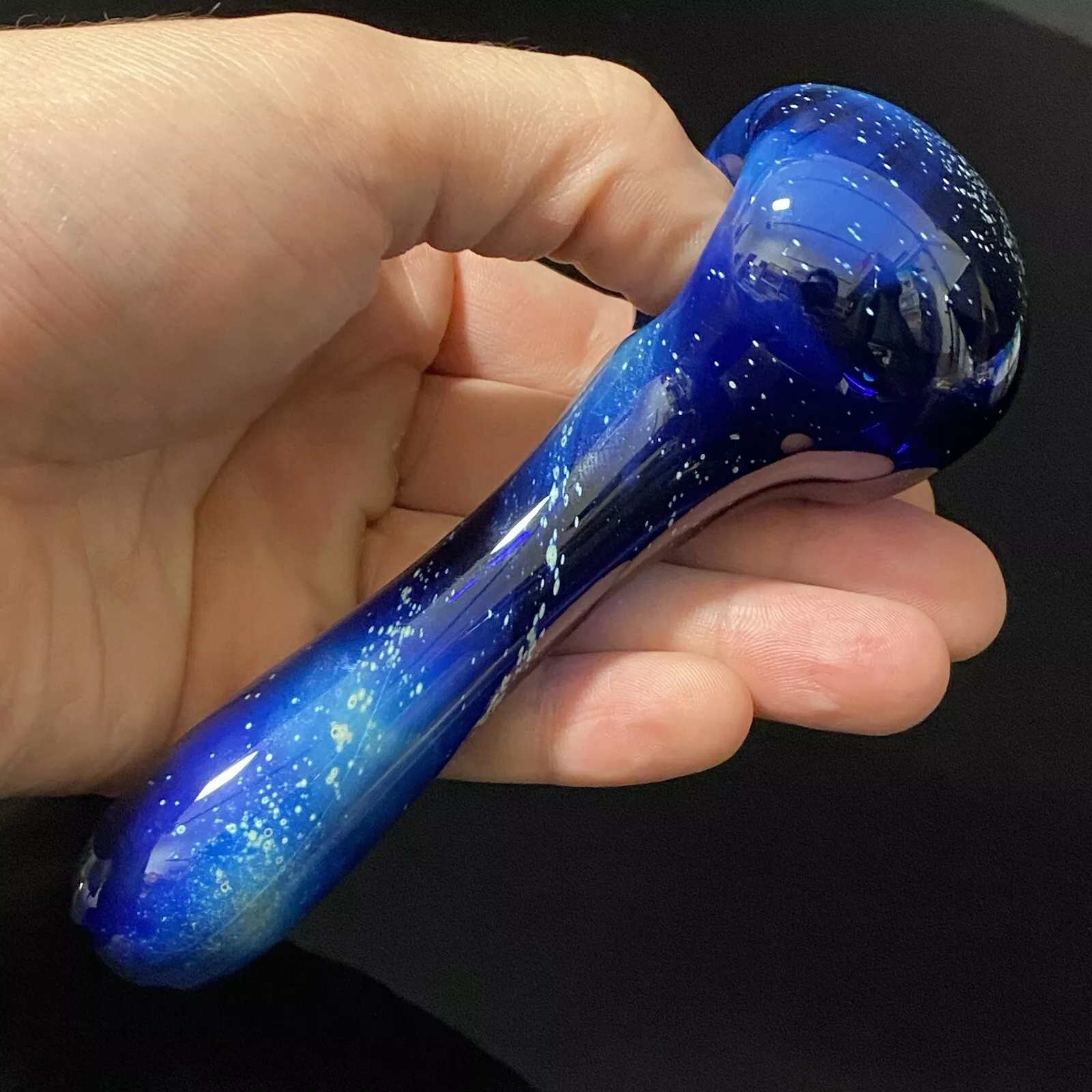 Blue Cosmic Glass Handle