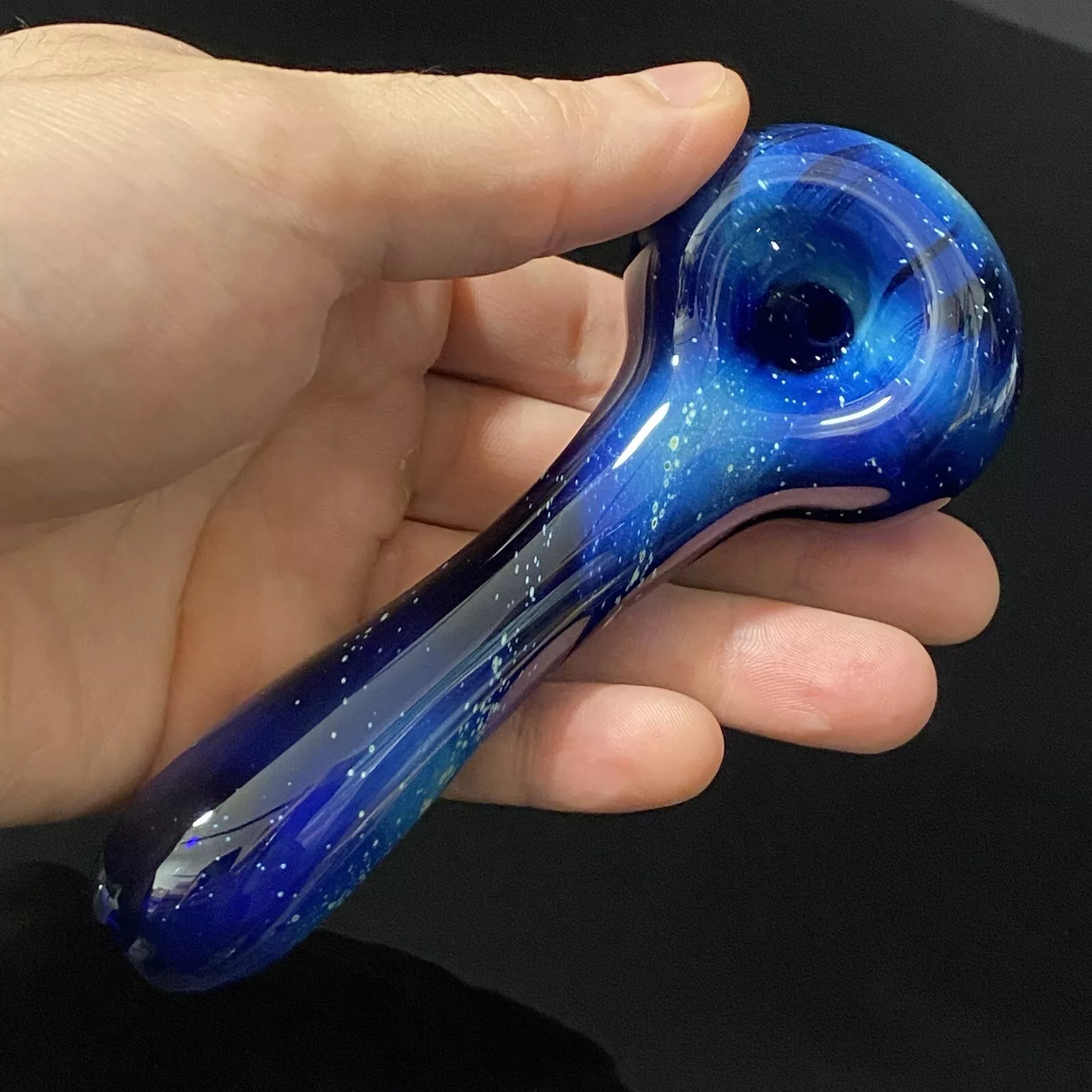 Blue Cosmic Glass Handle