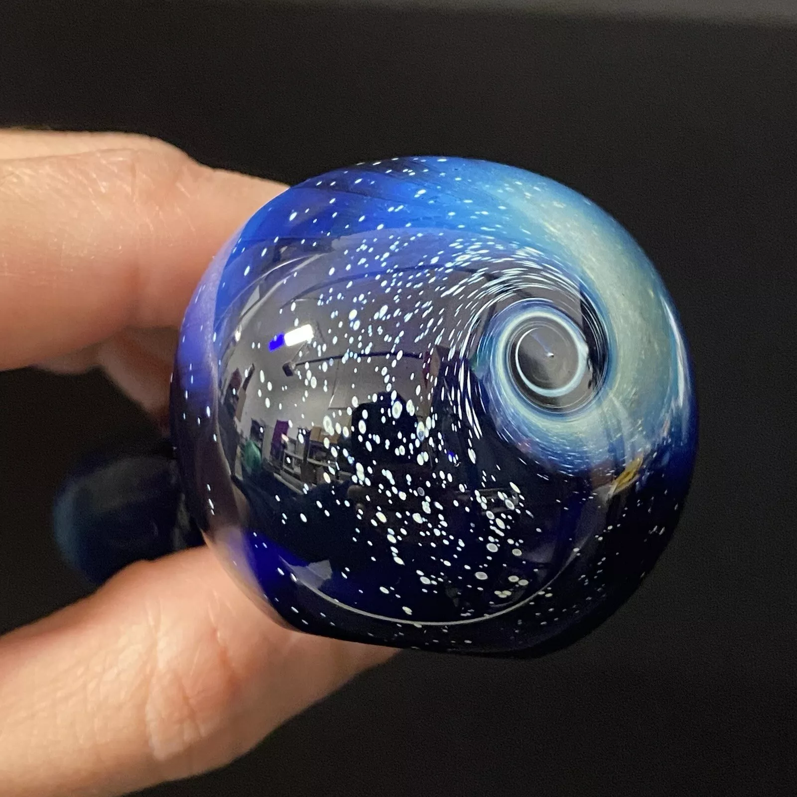 Blue Cosmic Glass Handle