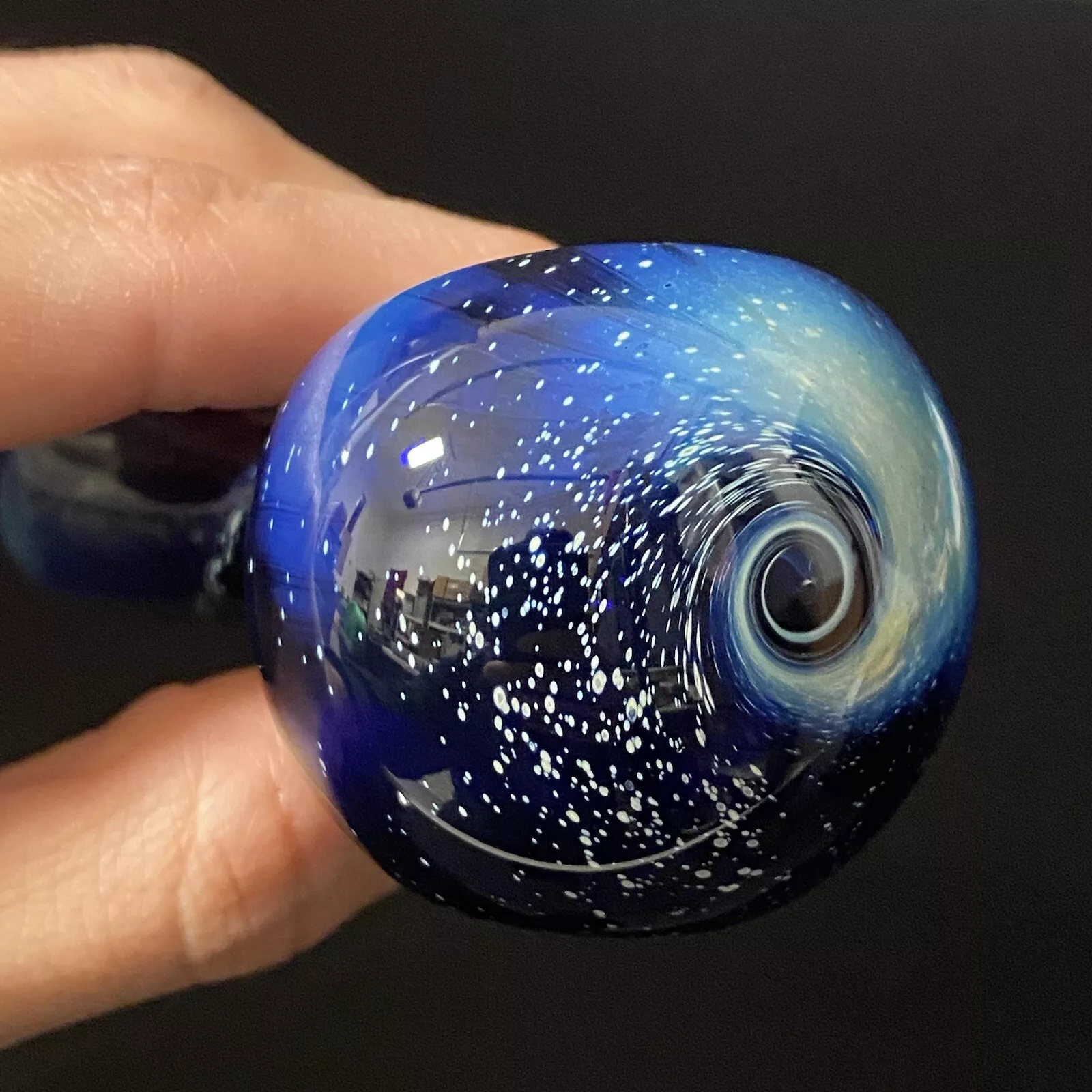 Blue Cosmic Glass Handle