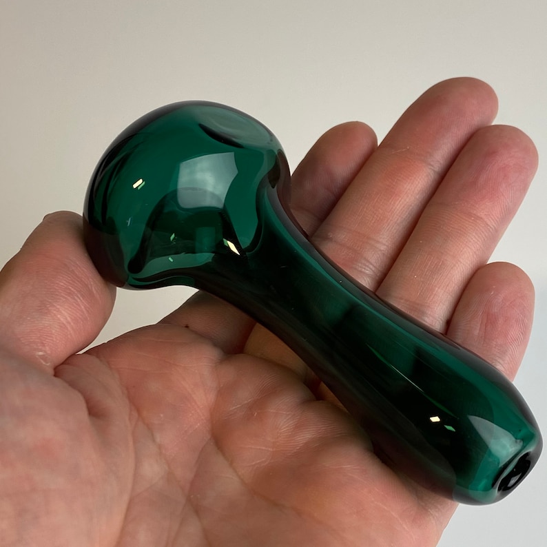 Solid Dark Green Glass Handle