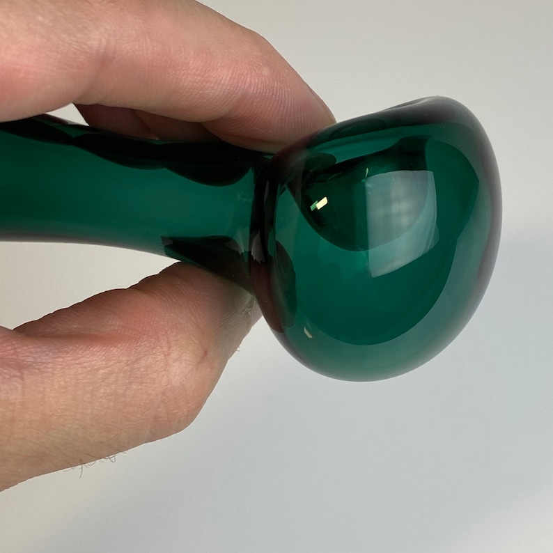 Solid Dark Green Glass Handle