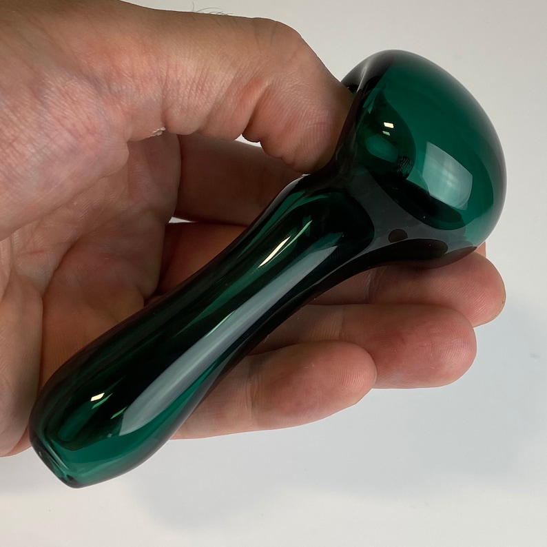 Solid Dark Green Glass Handle