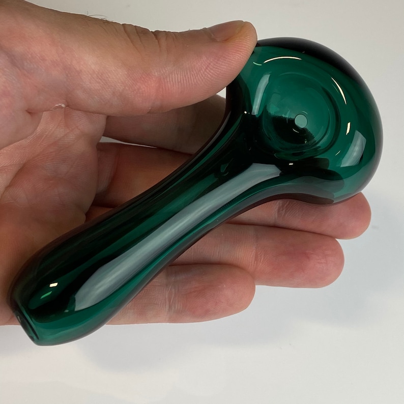 Solid Dark Green Glass Handle