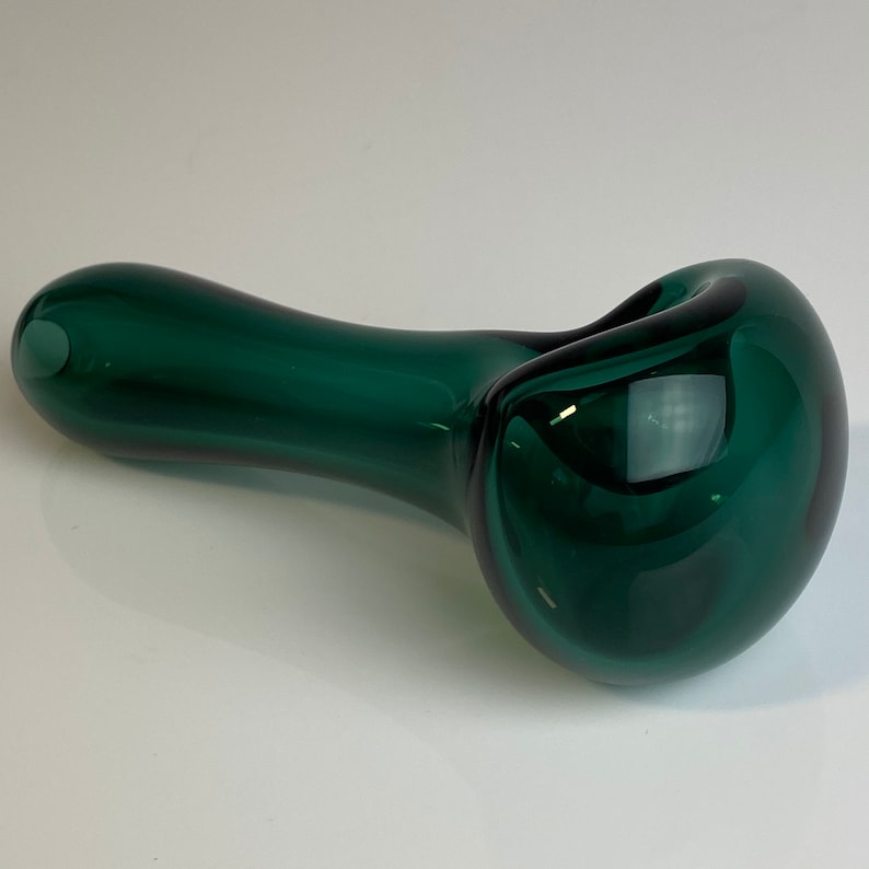 Solid Dark Green Glass Handle
