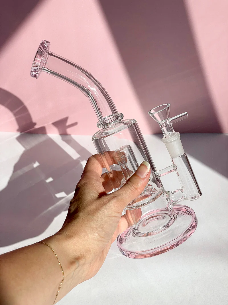 Transparent Pink Chassis Glass Pipe