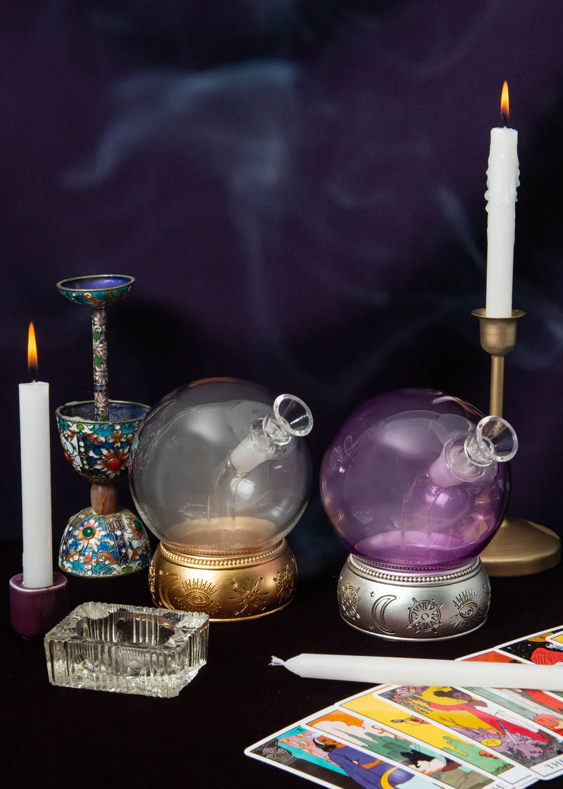 Purple Crystal Ball Glass