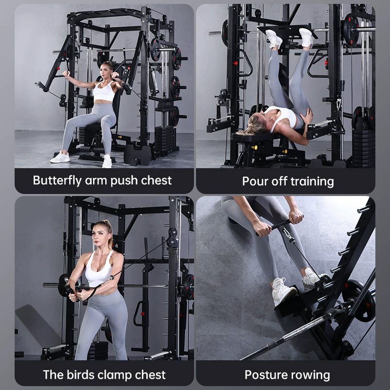 Gantry Frame Fitness Equipment Multi-functional Smith Machine Trainer Commercial Integrated Bench Press Squat RackOEM/Home Using