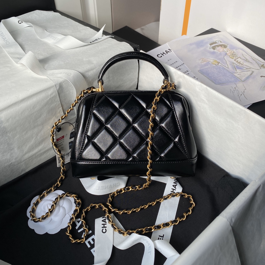 CHANEL Mini/Small Bag with Top Handle Black-AS4958