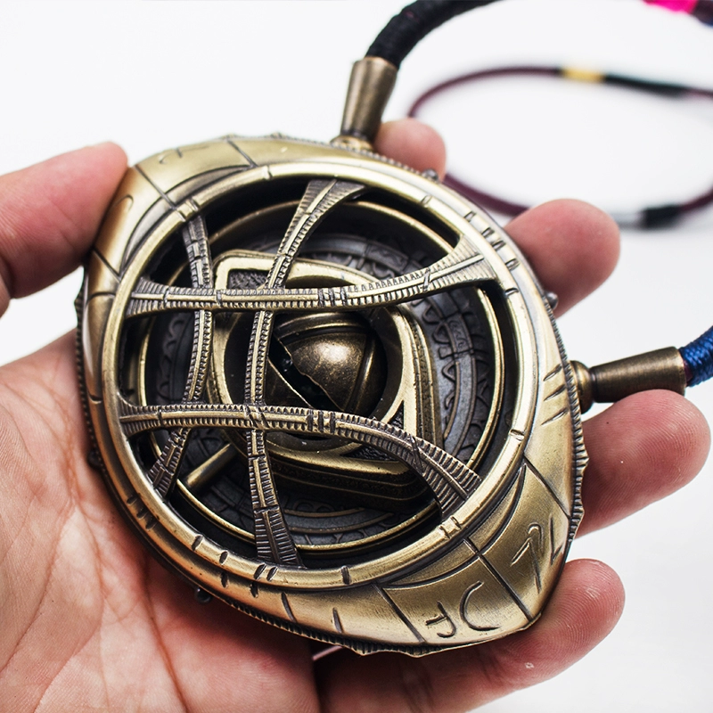 Xpropsreplica Avengers Doctor Strange Necklace - Eye of Agamotto 1:1 Infinity Stone Metal Time Gem Collectible Model.