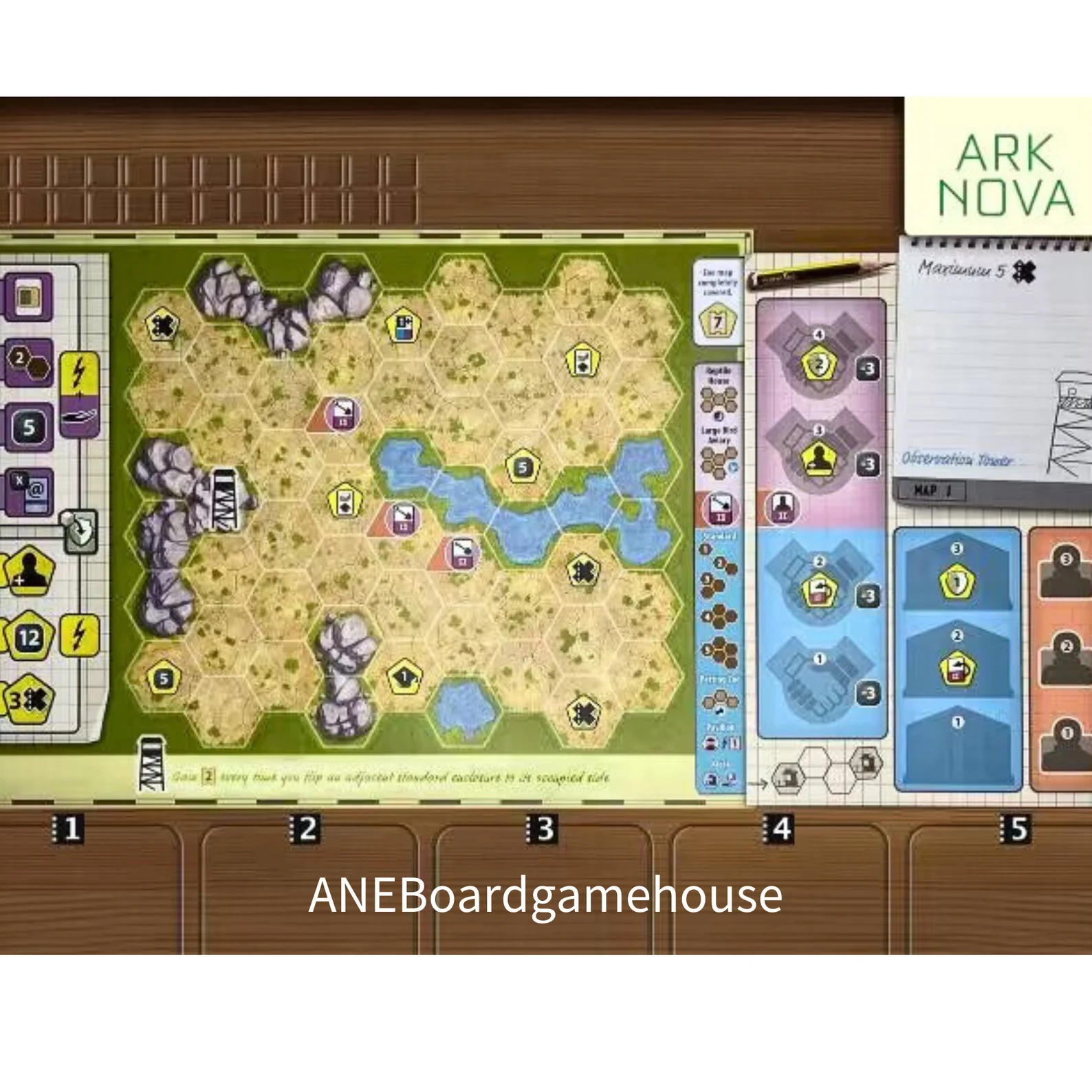 Xpropsreplica Boardgame-Ark nova player mat map-UNOFFICIAL PRODUCT