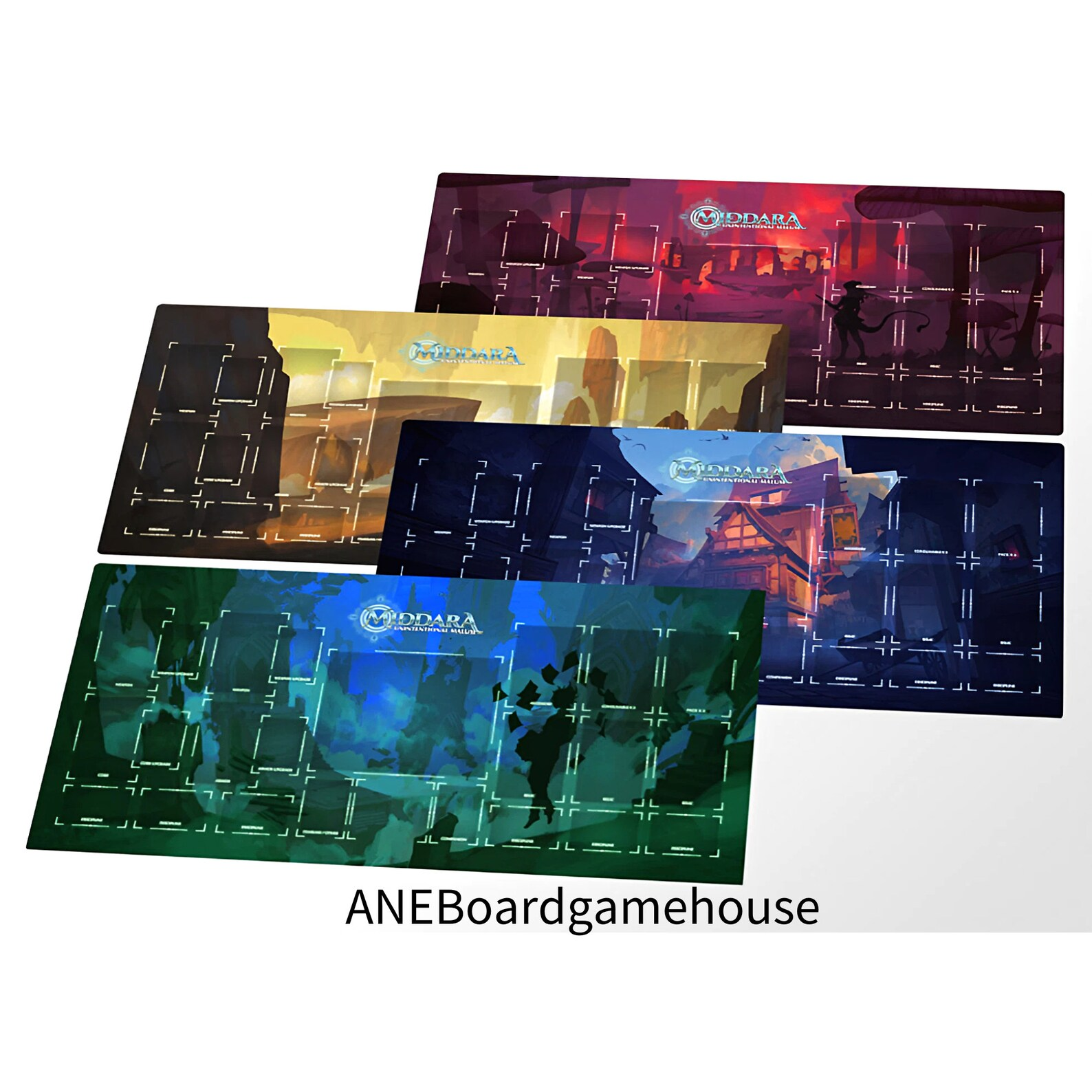 Boardgame Middara playmat, total 4 piece- UNOFFICIAL PRODUCT