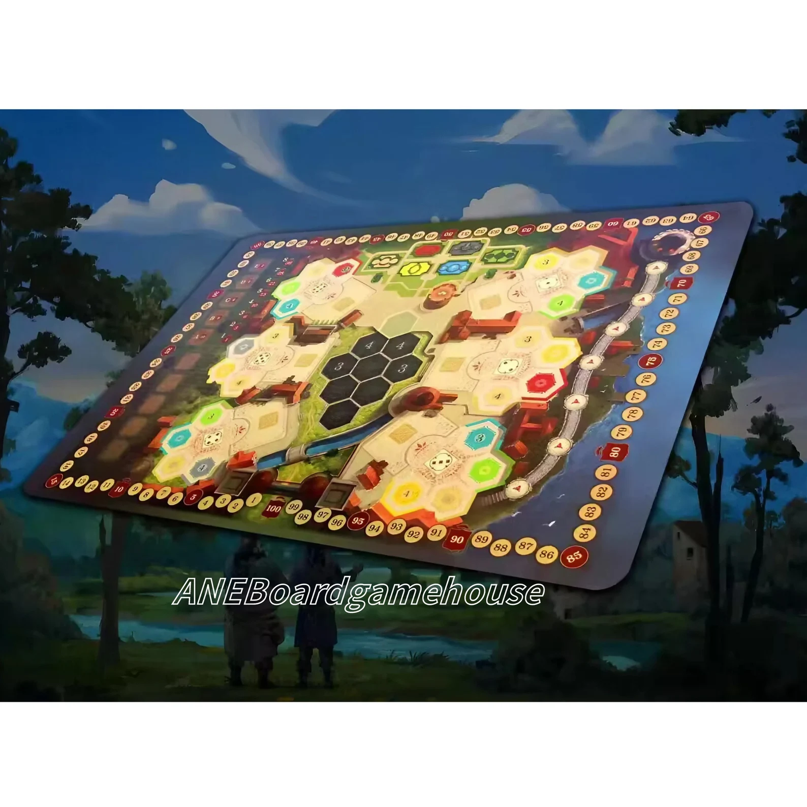 Xpropsreplica Boardgame-The Castles of Burgundy playmat, Collection Edition-UNOFFICIAL PRODUCT