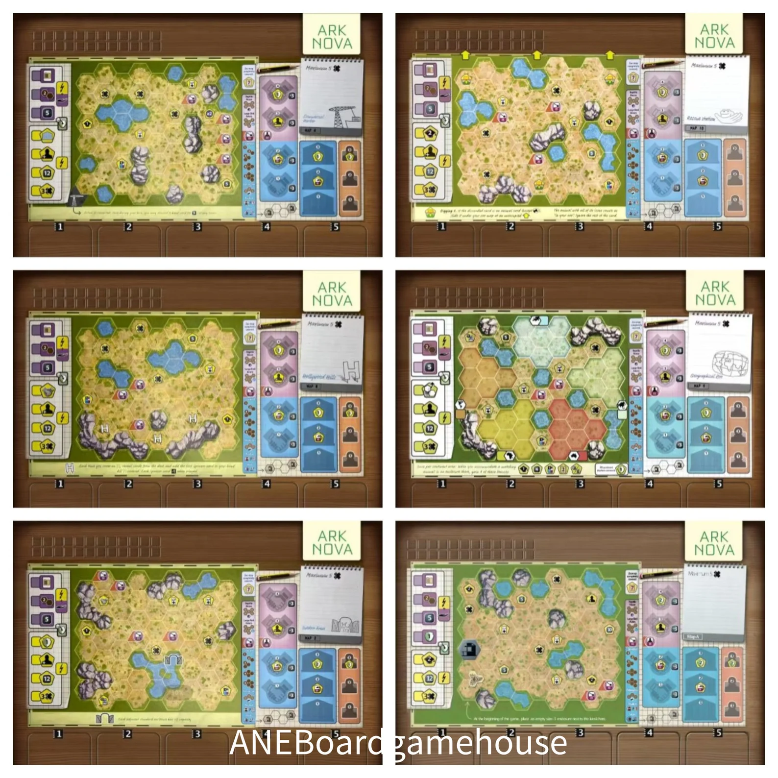 Xpropsreplica Boardgame-Ark nova player mat map-UNOFFICIAL PRODUCT