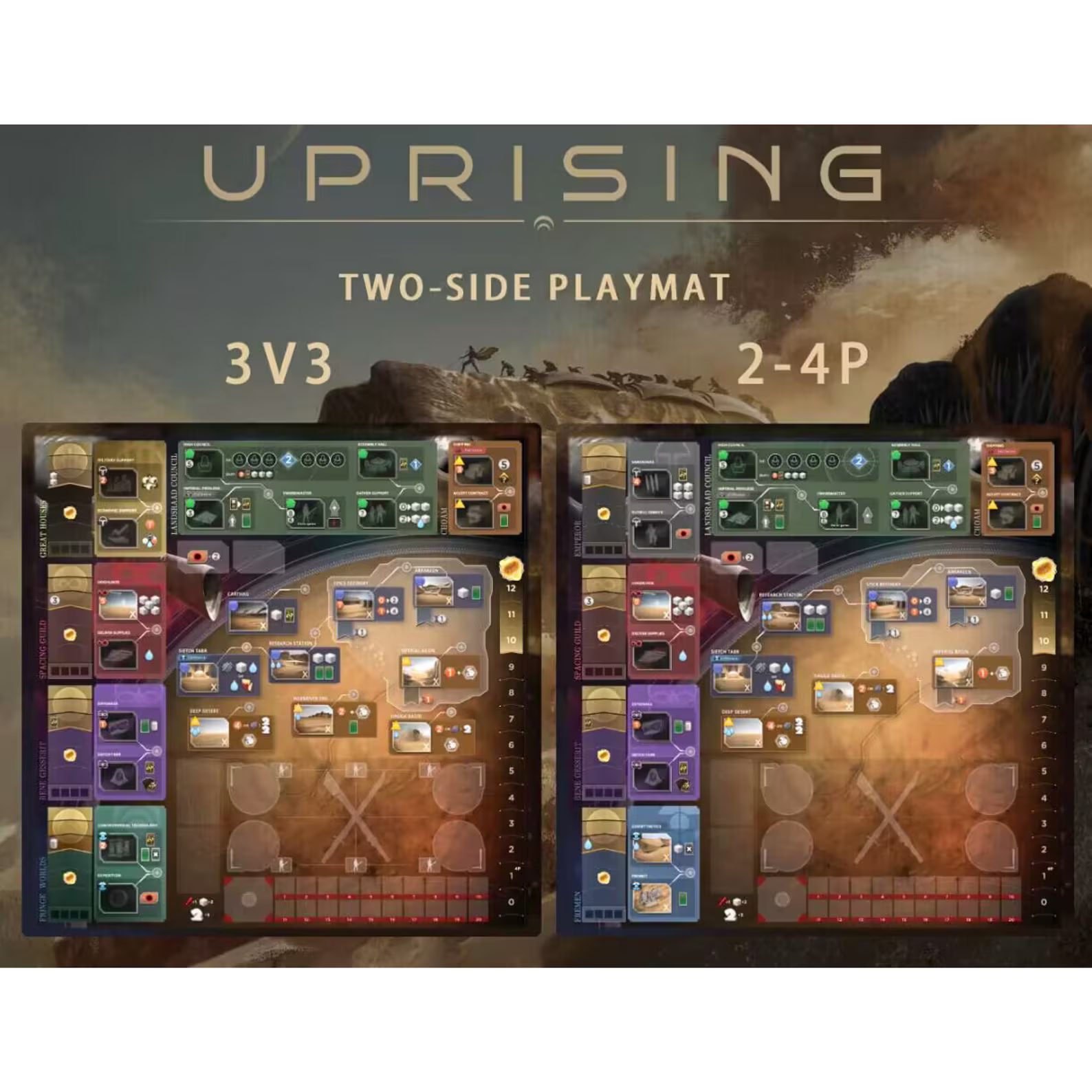 Xpropsreplica Custom boardgame playmat, Custom Upgrade Dune Imperium playmat, boardgame accessories mat, UNOFFICIAL PRODUCT