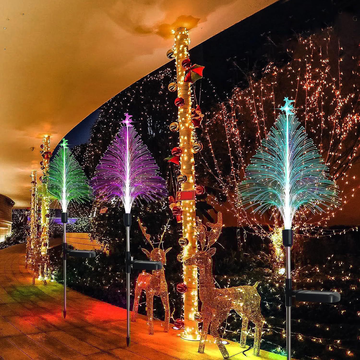 🔥Christmas Promotion 49% off - 🎄7 Color Changing Solar Christmas Trees Lights🎄