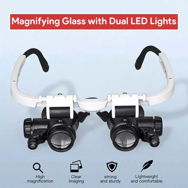 8/15/23x Hands-Free Magnifier Eyeglasses with 2 LED Lights 🔥Last Day Promotion 🔥