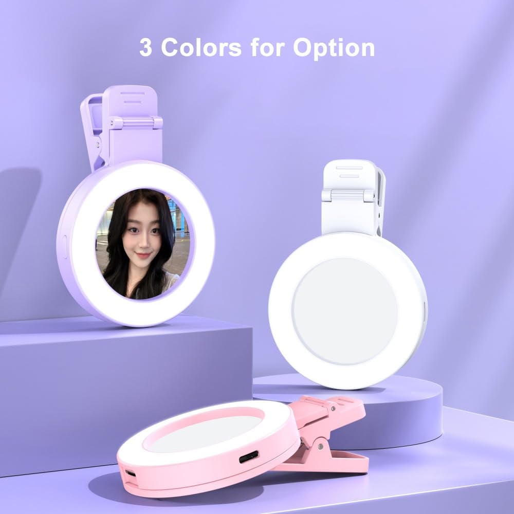 Clip-on selfie ring light