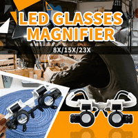 8/15/23x Hands-Free Magnifier Eyeglasses with 2 LED Lights 🔥Last Day Promotion 🔥