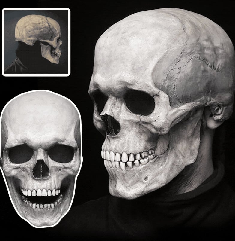 👻Halloween Vorverkauf 49% Rabatt🎃Vollkopf-Schädelhelm/Maske mit beweglichem Kiefer