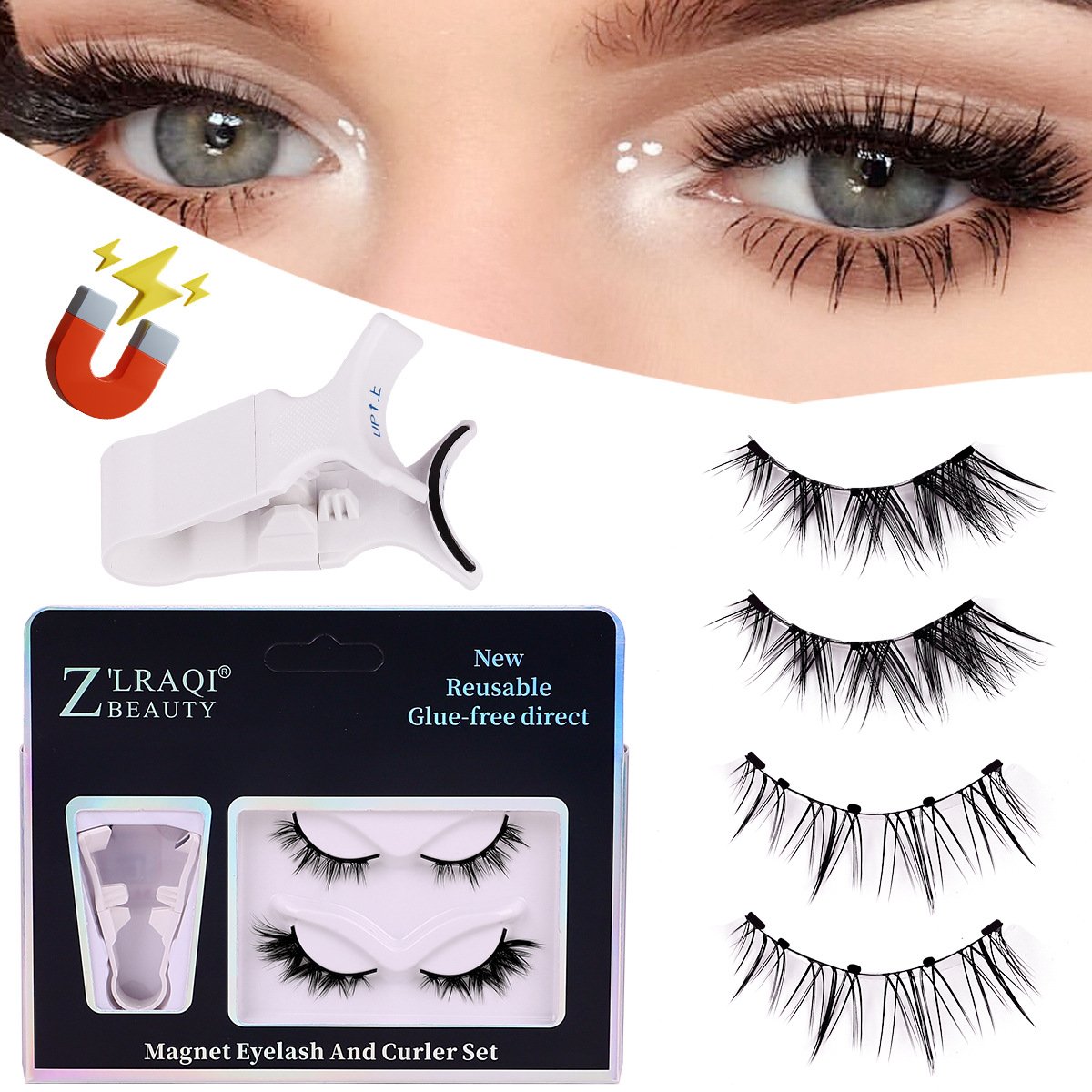 🌊Summer Hot Sale - 2024 Upgraded reusable waterproof artificial eyelashes | Easy, Quick, Safe!