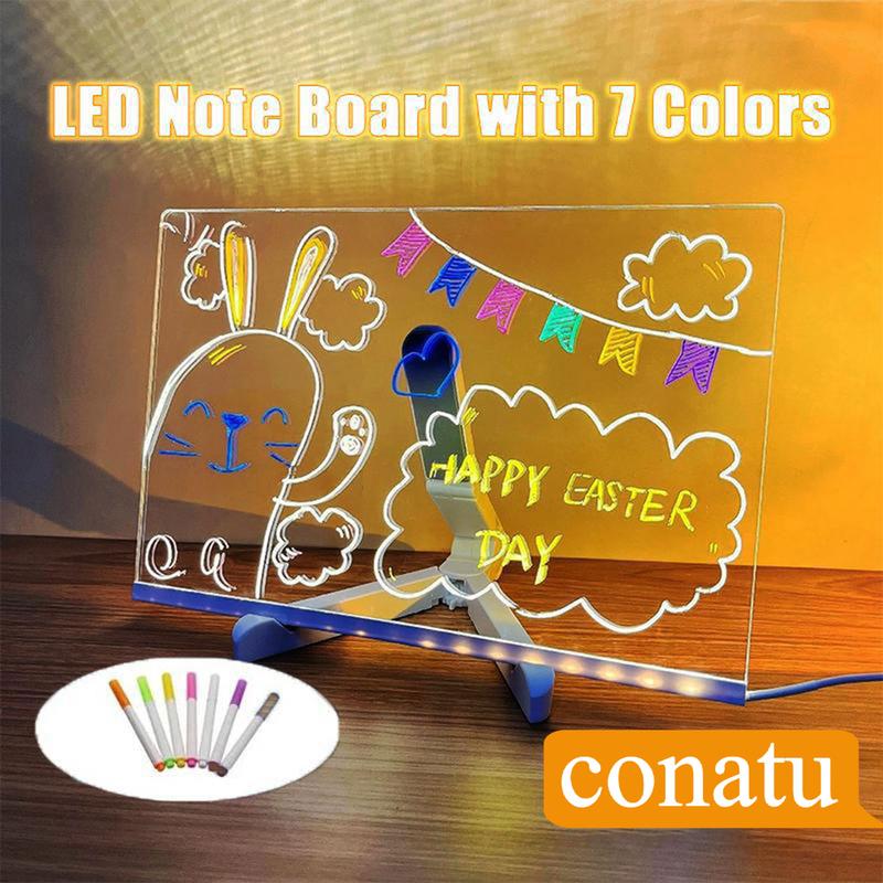 🔥50% off Sale This Week✨Creative Rewritable Acrylic LED Message Board - (come with 7 Pens)