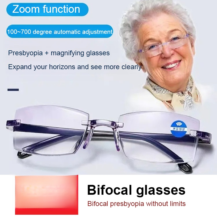 🔥🔥Frameless reading glasses👓Blue light protection, anti-fatigue, high-definition lenses