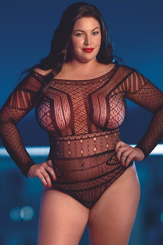 Scandal Off Shoulder Black Body Suit in OSXL