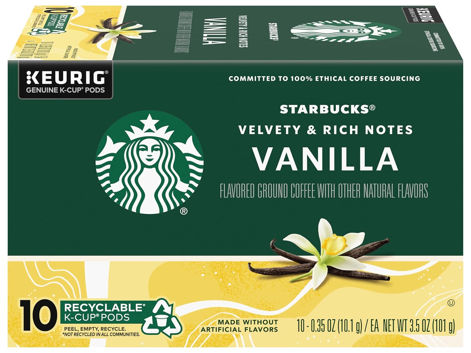 Starbucks K-Cup Coffee Pods, Starbucks Blonde Roast Coffee, Veranda Blend for Keurig Brewers, 100% Arabica, 6 boxes (60 pods total)