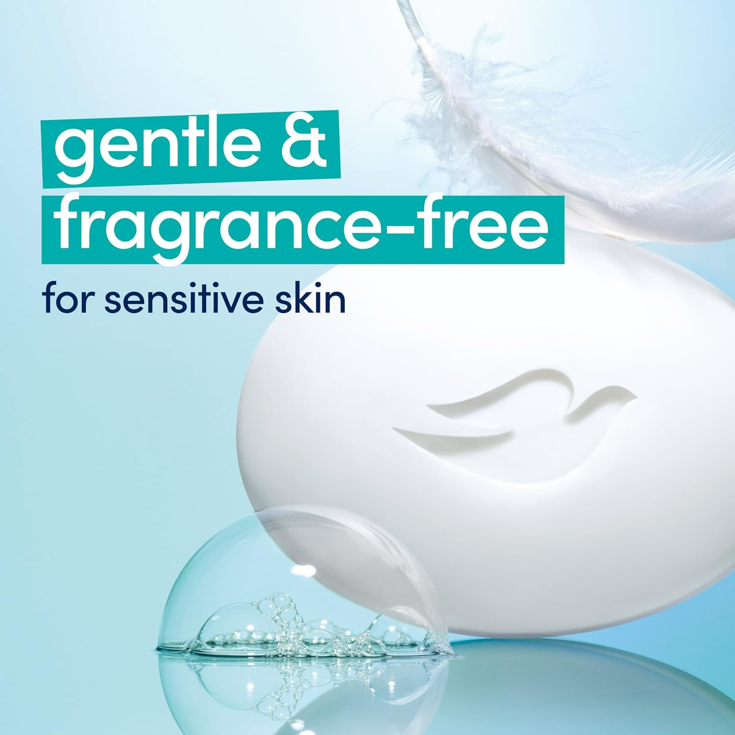 Dove Beauty Bar More Moisturizing Than Bar Soap for Softer Skin, Fragrance-Free, Hypoallergenic Beauty Bar Sensitive Skin With Gentle Cleanser 3.75 oz 14 Bars