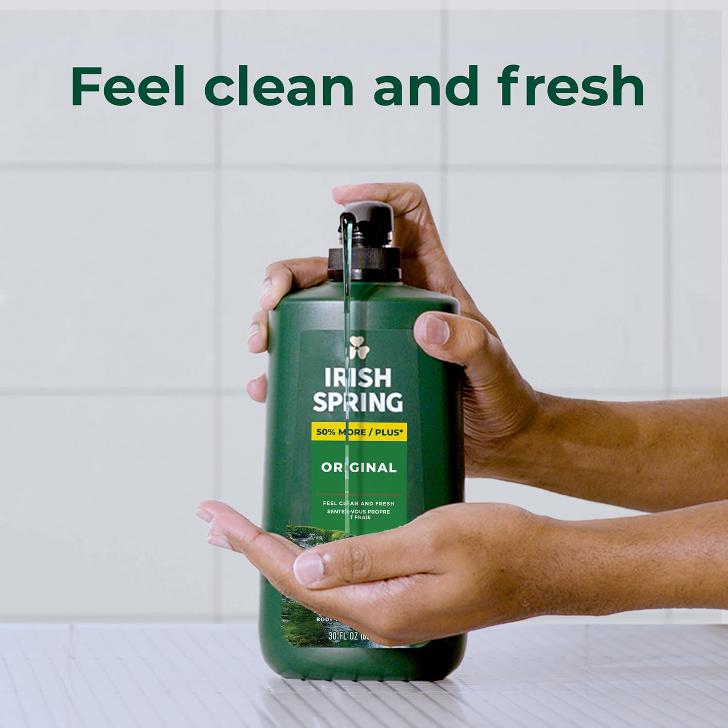 Irish Spring Mens Body Wash, Moisture Blast Body Wash for Men, Feel Fresh All Day, 30 Oz Pump Bottle
