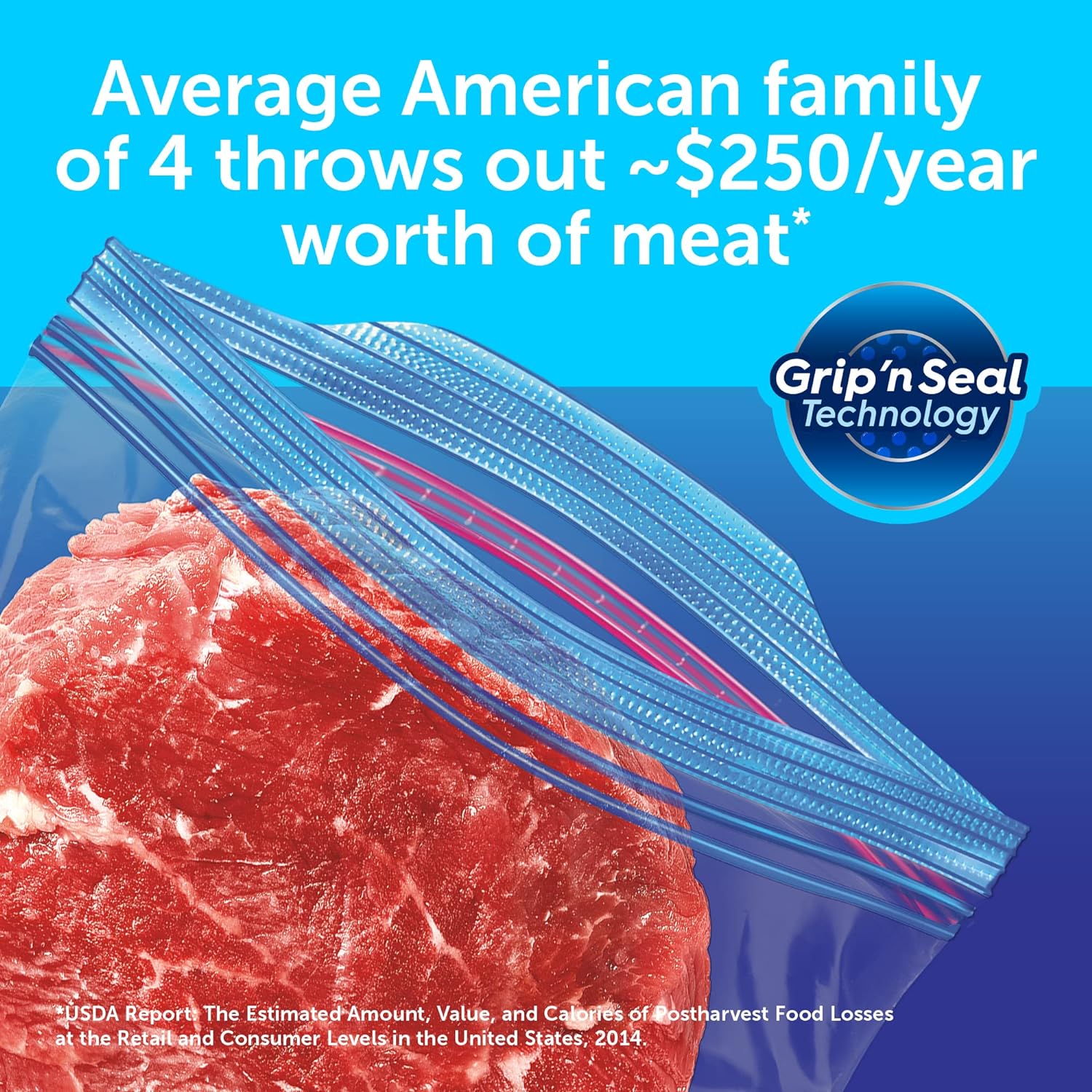 Ziploc Gallon Food Storage Freezer Bags, Stay Open Design with Stand-Up Bottom, Easy to Fill, 28 Count