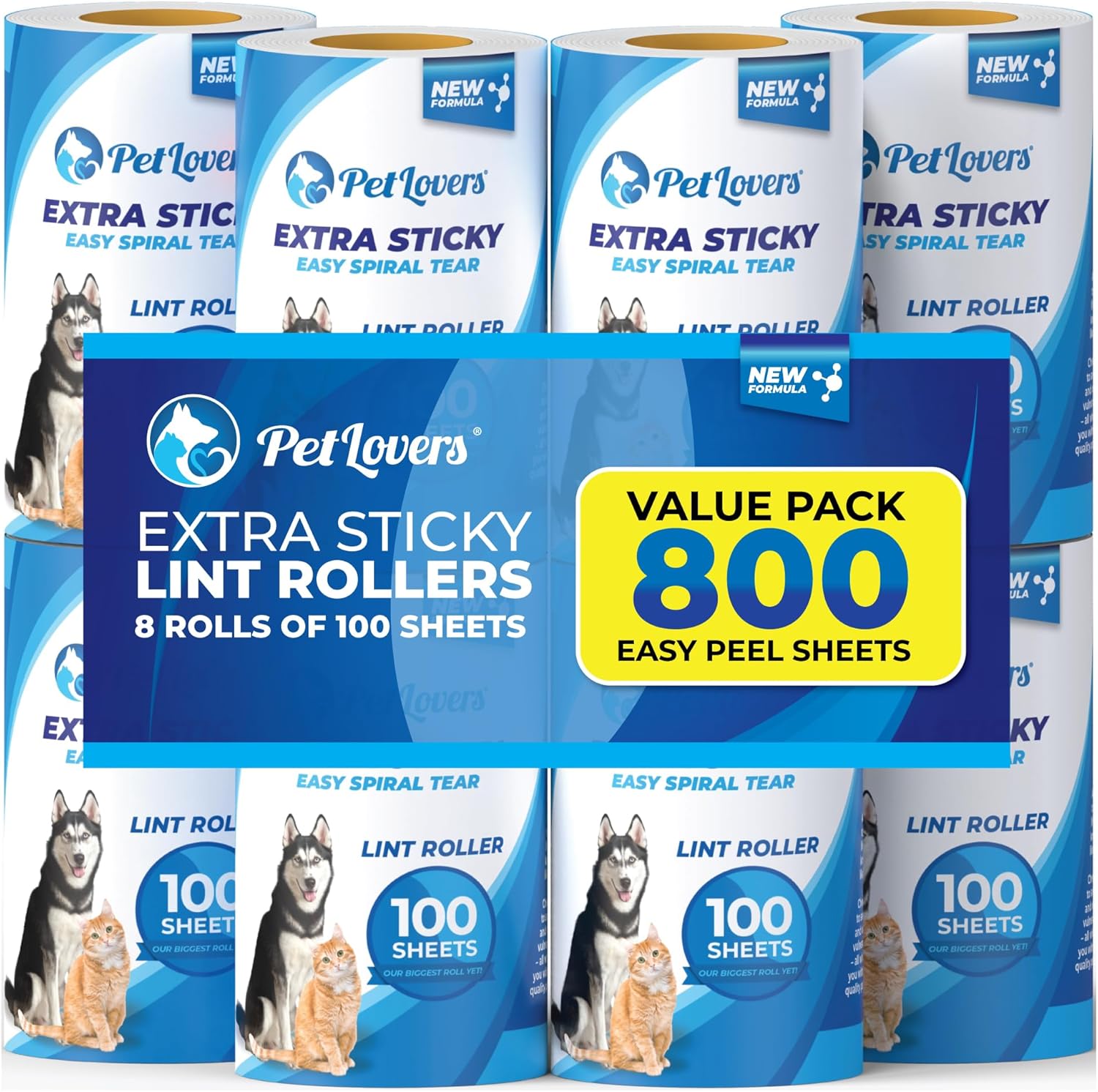 PetLovers Lint Rollers for Pet Hair Extra Sticky 420 Sheets - Lint Remover for Clothes