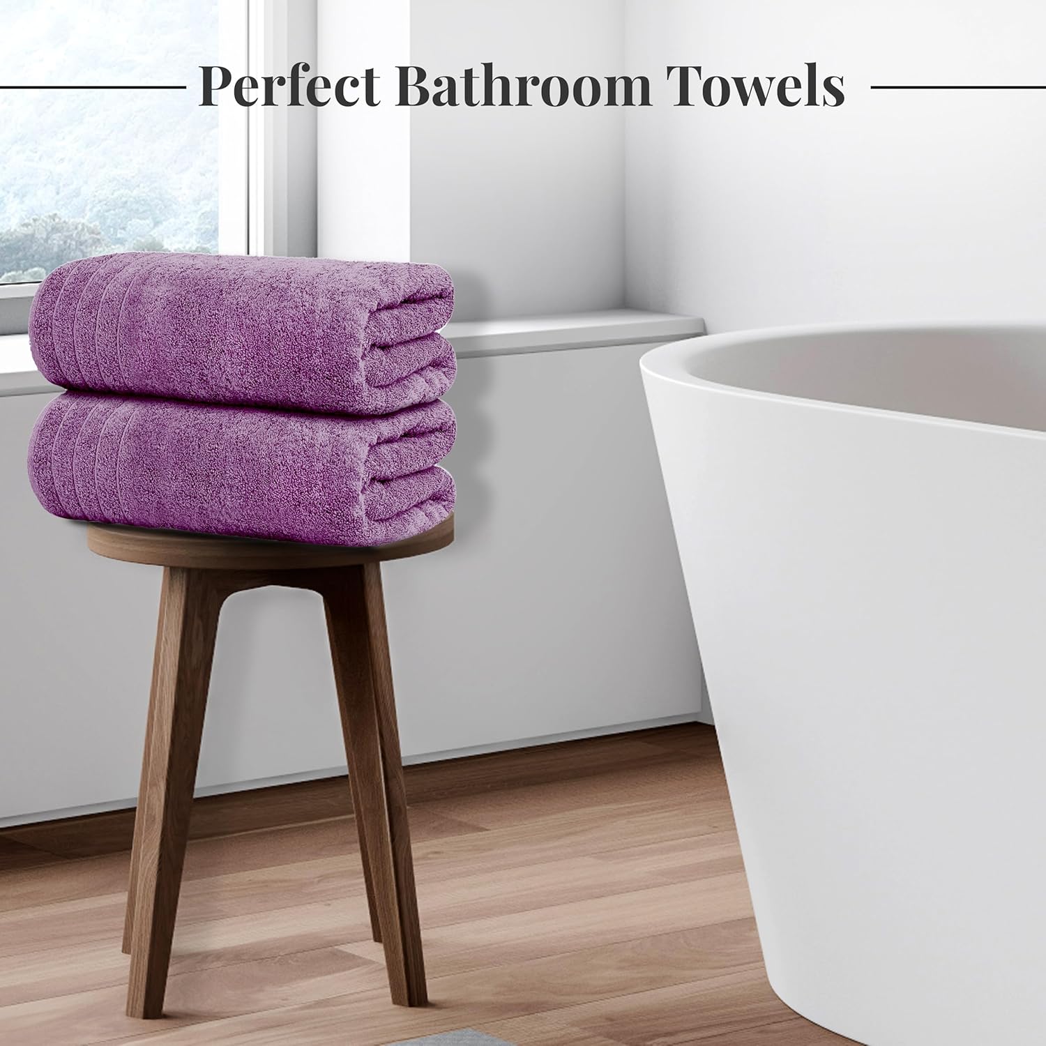 Tens Towels Extra Large Bath Towels 30 x 60 Inches, 100% Cotton, Larger & Lighter, Quicker to Dry, Lighter Weight, Super Soft and Absorbent, Perfect Bathroom Towels