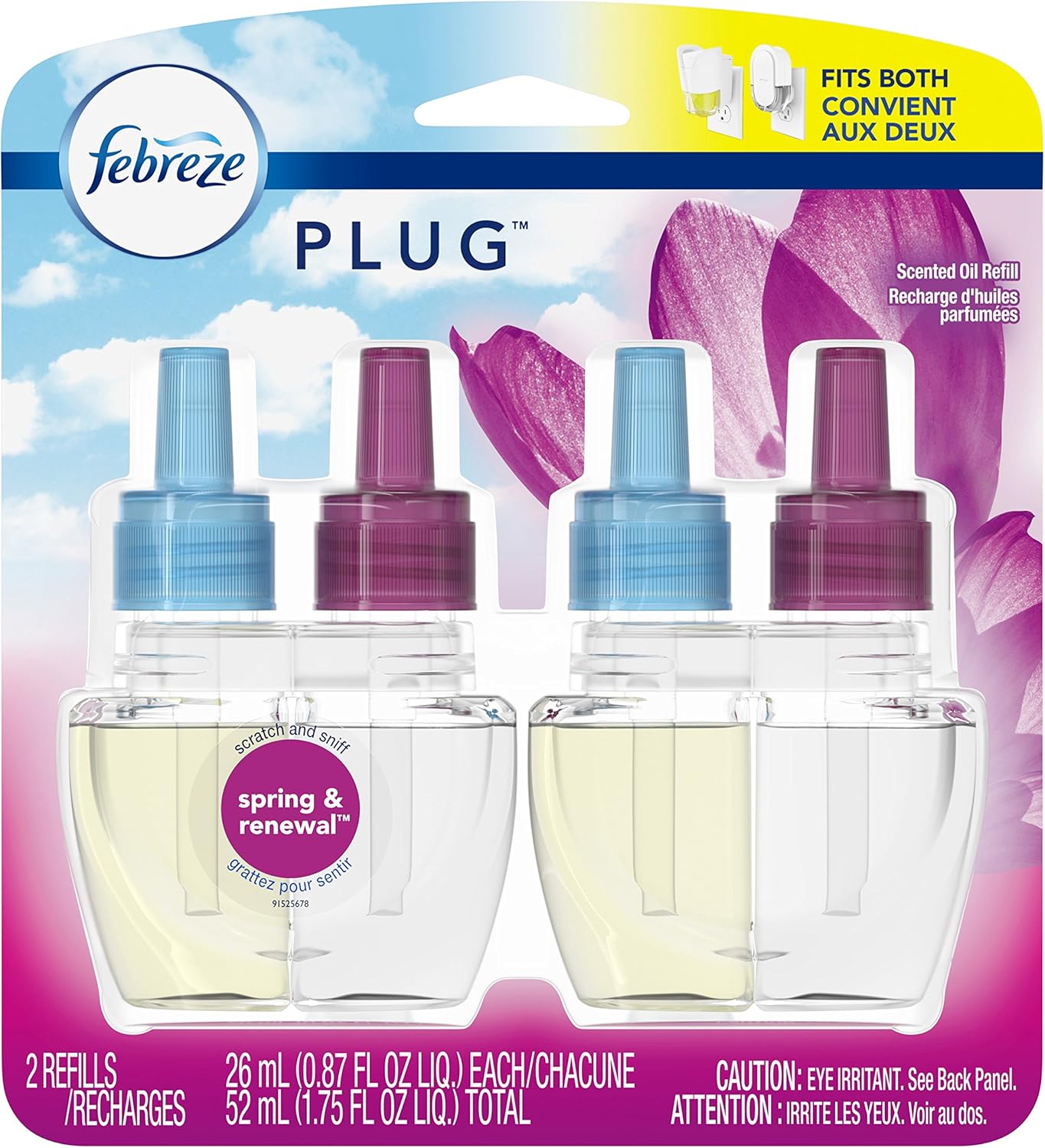 Febreze Plug in Air Fresheners for Home, Air Freshener Plug in, Wall Diffuser, Ocean Scent, Odor Fighter for Strong Odors, 1 Warmer + 2 Oil Refills