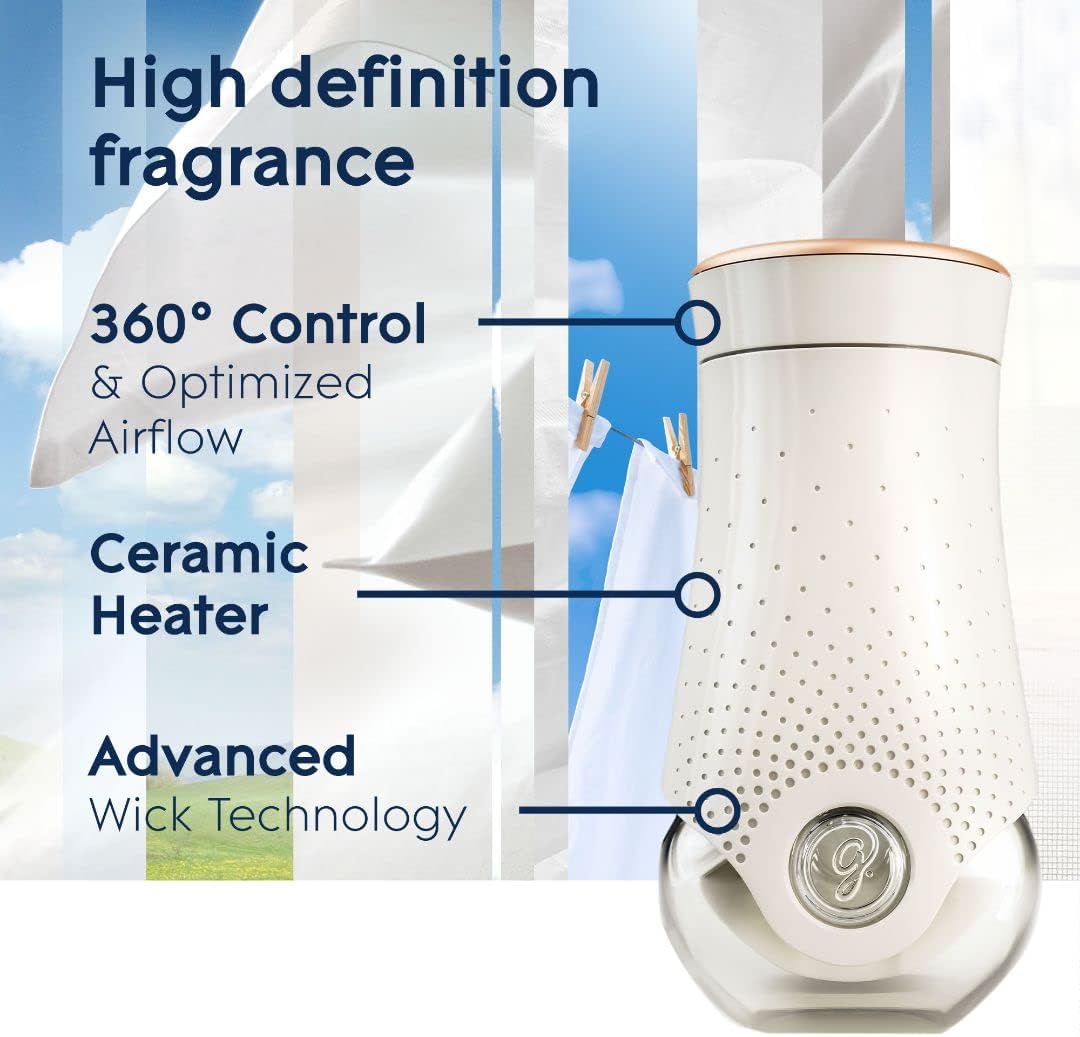 Glade PlugIns Air Freshener Starter Kit, Scented and Essential Oils for Home and Bathroom, Clean Linen, 4.02 Fl Oz, 2 Warmers and 6 Refills