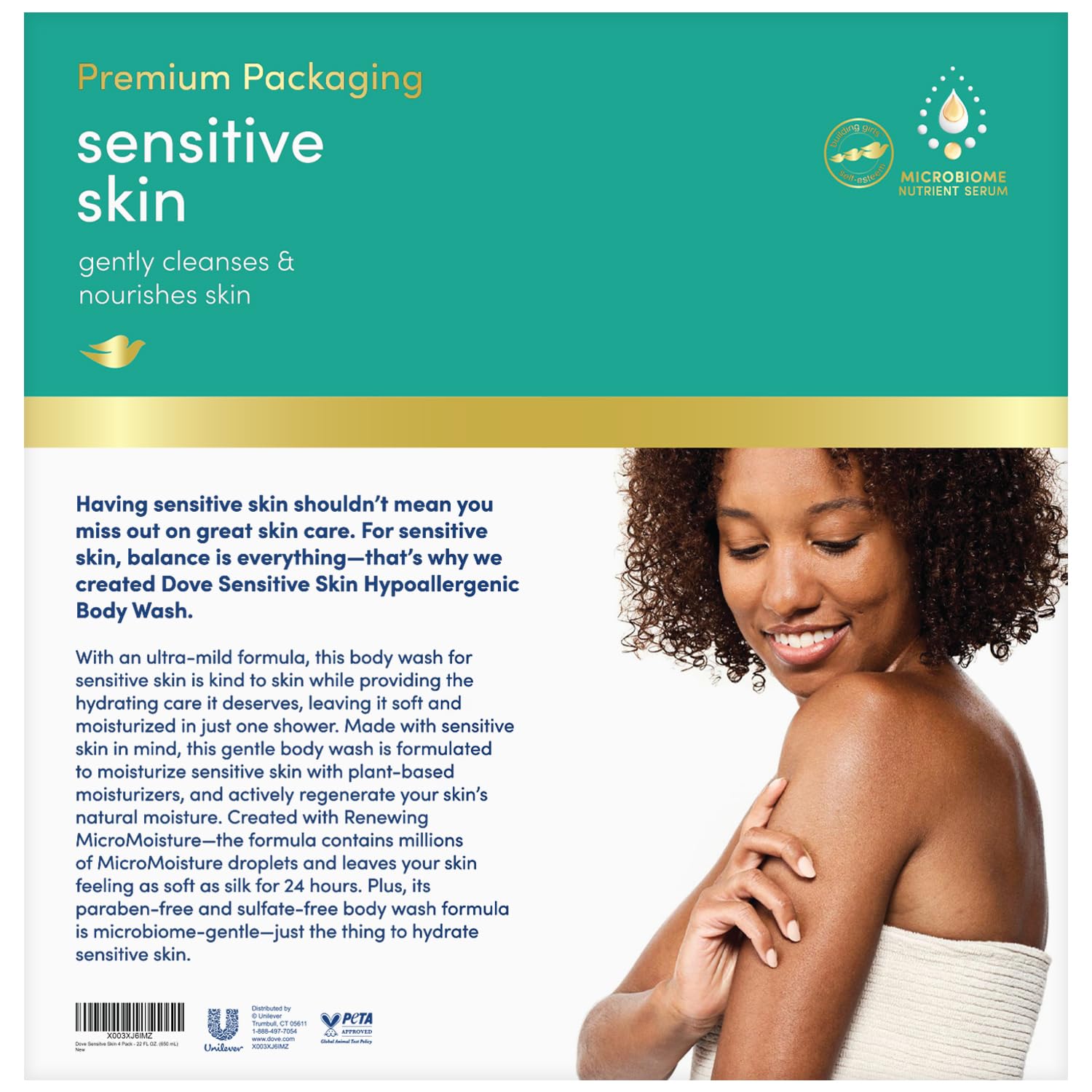 Dove Hypoallergenic Body Wash To Moisturize Sensitive Skin Body Wash For Sensitive Skin Sulfate And Paraben Free 34oz