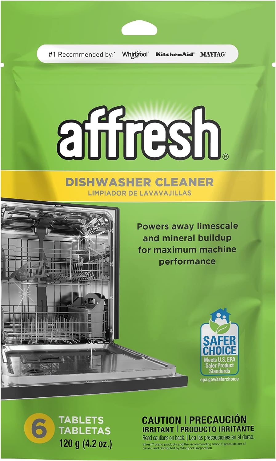 Affresh Dishwasher Cleaner, Helps Remove Limescale and Odor-Causing Residue, 6 Tablets
