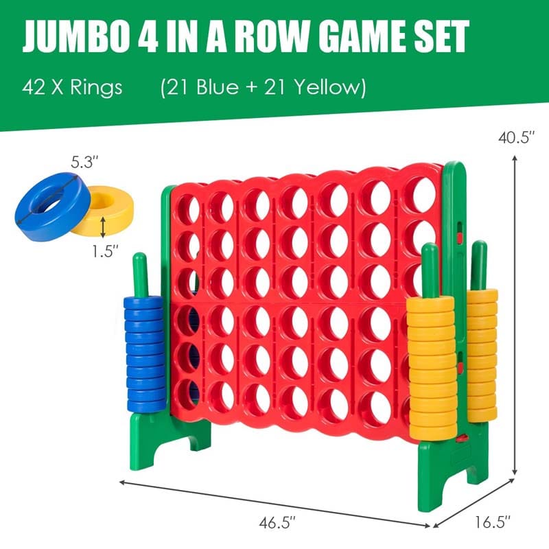 4-to-Score Giant Game Set with 42 Jumbo Rings & Quick-Release Slider