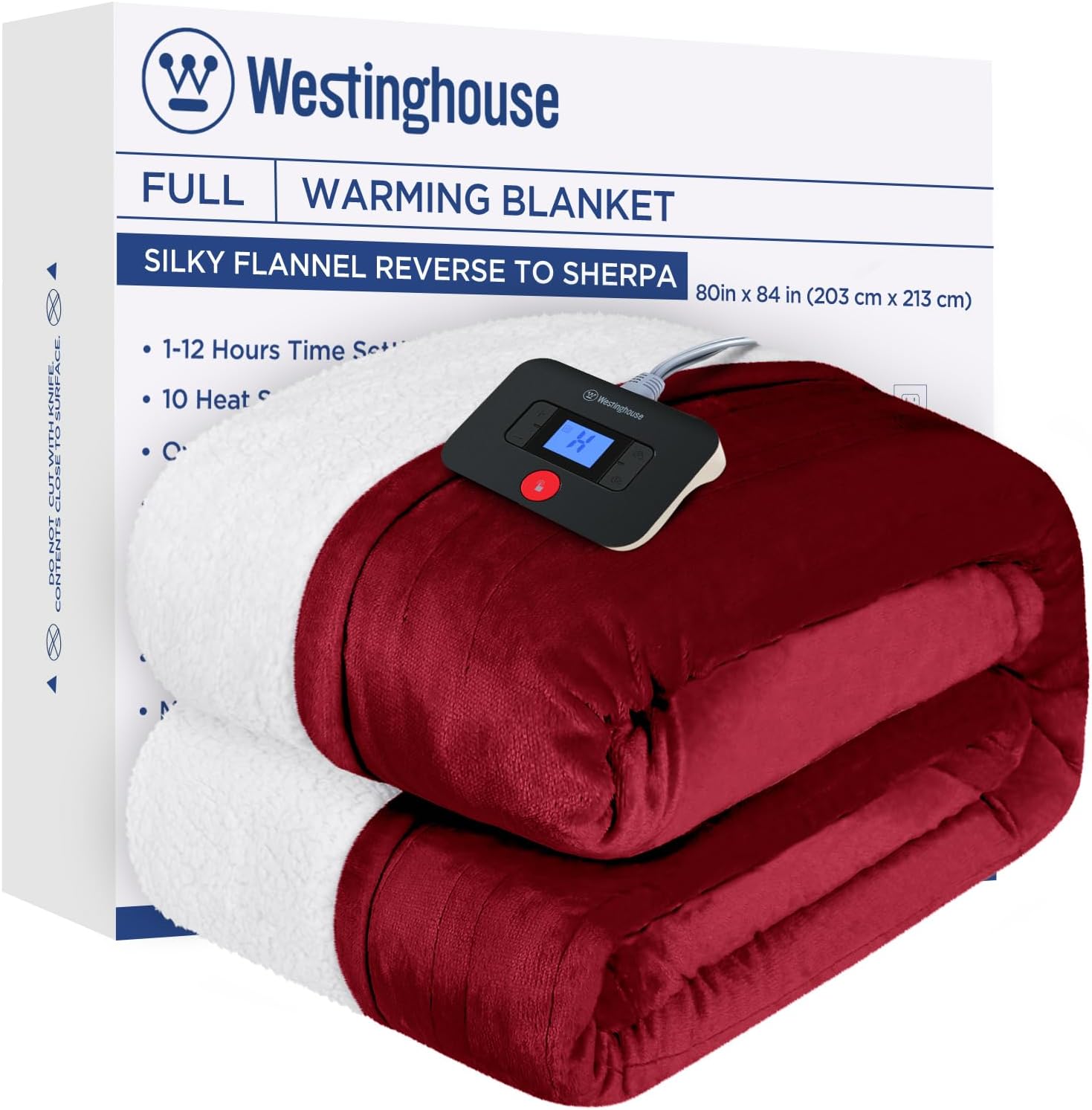Westinghouse Heated Throw Blanket, Electric Blanket Throw with 6 Heating Levels and 2-10 Hours Time Settings, Flannel to Sherpa Super Cozy Heated Blanket Machine Washable, 50x60 inch, Charcoal