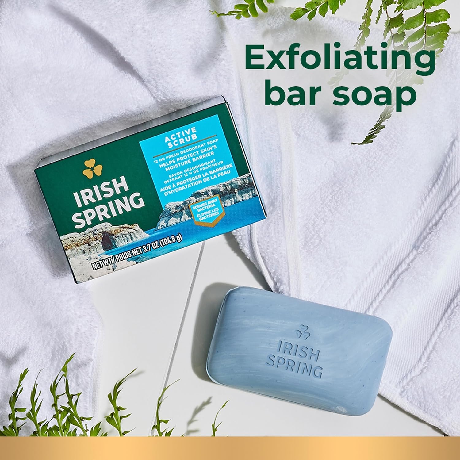 Irish Spring Bar Soap for Men, Original Clean, Smell Fresh and Clean for 12 Hours, Men Soap Bars for Washing Hands and Body, Mild for Skin, Recyclable Carton, 3.7 Ounce - 3 Count (Pack of 8)